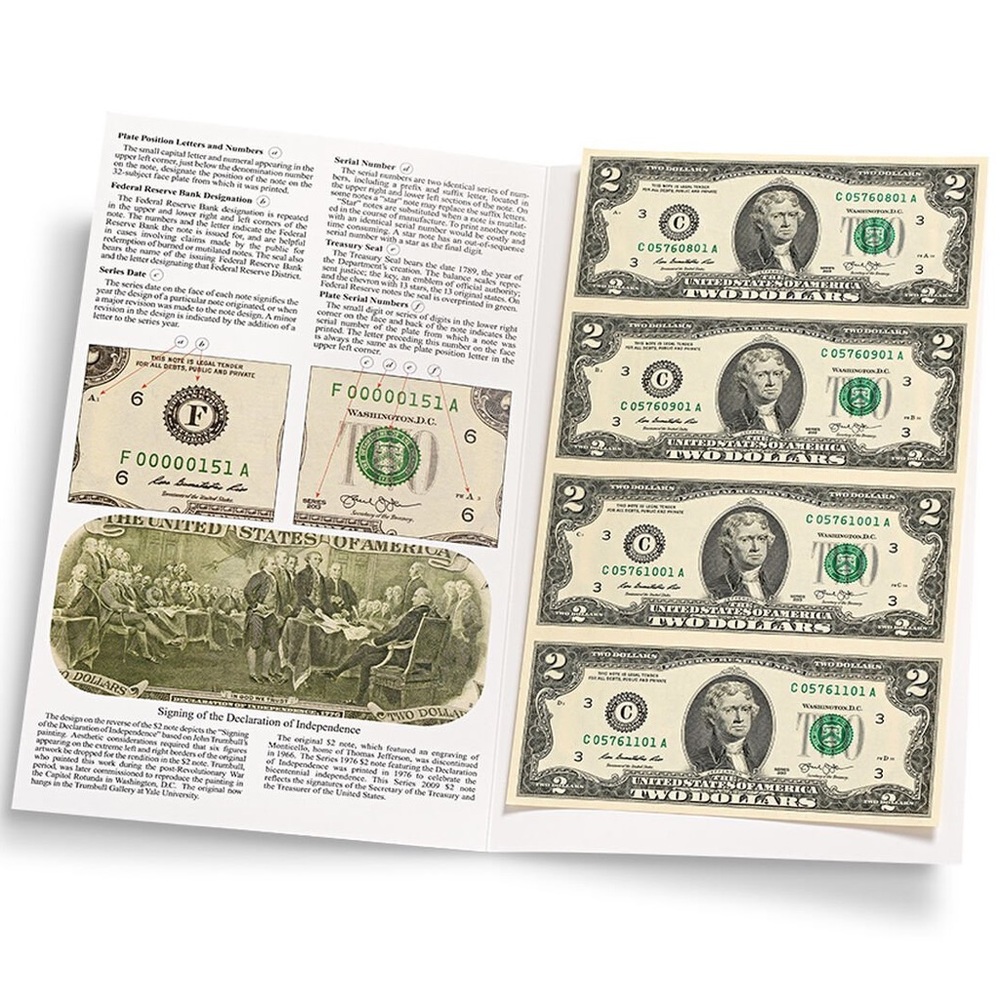 Collectible U.S. Two-Dollar Bill Set